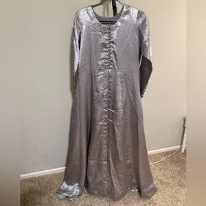 Elegant Silver Long Sleeve Dress
